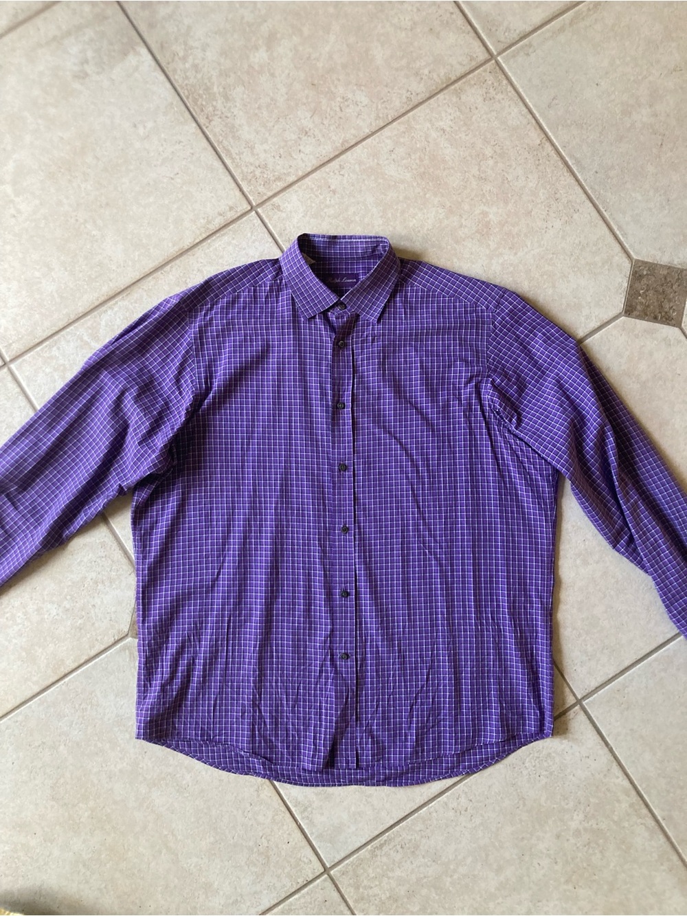 Ralph Lauren Purple Plaid Long-Sleeve Dress Shirt